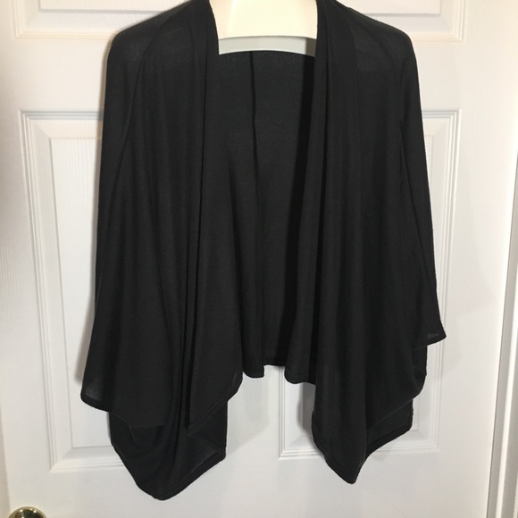 Black Sweater Cardigan (Poncho) One Size 44” X 56” - Picture 1 of 5